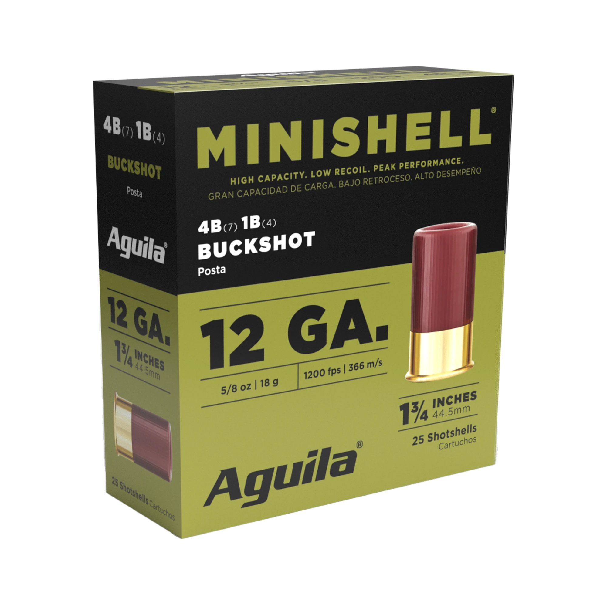 AGUILA MINI-SHELL 12GA 1.75" 7-#4 & 4-#1 BUCK 25RD 10BX/CS