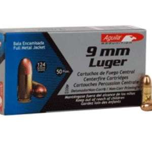 Aguila 1E092110 Pistol  9mm Luger 124 gr Full Metal Jacket (FMJ) 50 Bx/ 20 Cs