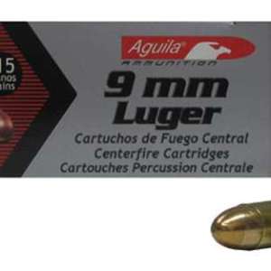 Aguila 1E097704 Pistol  9mm Luger 115 gr Full Metal Jacket (FMJ) 50 Bx/ 20 Cs