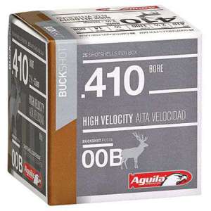 Aguila 1C4100BA Sub-Gauge  410 Gauge 2.50" 1/2 oz 00 Buck Shot 25 Bx/ 20 Cs