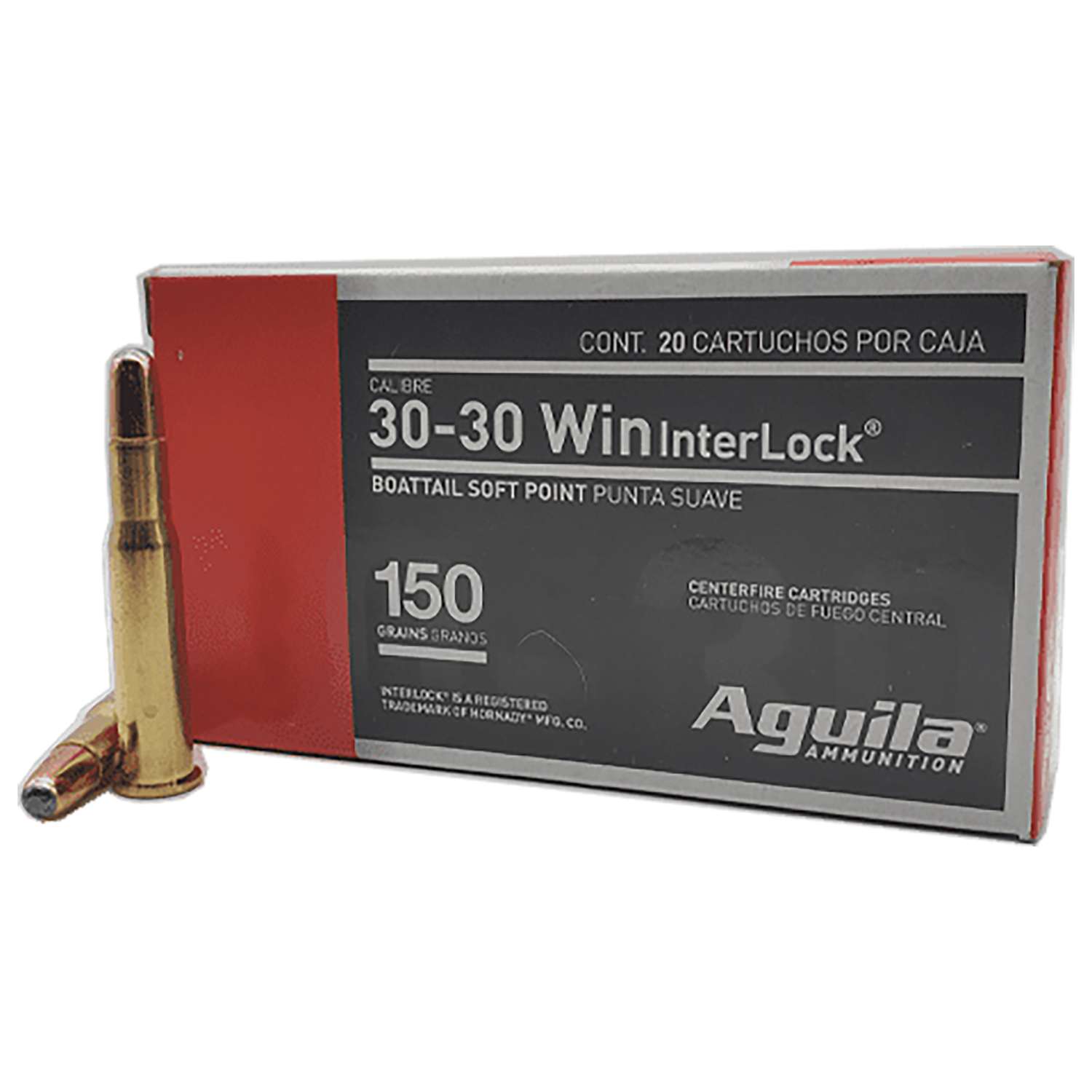 Aguila 80801AG 30-30 Win 150 gr InterLock Boat Tail Soft Point 20 Per Box/ 10 Case