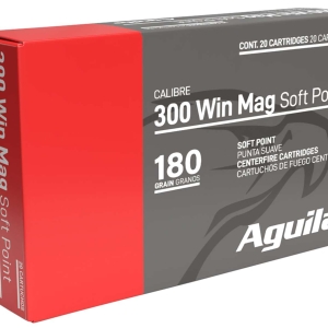 Aguila 82044AG 300 Win Mag 180 gr Soft Point InterLock Boat Tail Soft Point 20 Per Box/ 10 Case