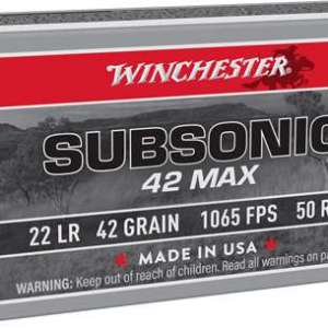 WINCHESTER SUBSONIC 22LR 42GR HP 50RD 40BX/CS <