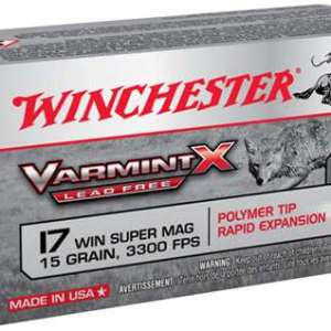Winchester Ammo X17W15PLF Varmint X  17 WSM 15 gr Polymer Tip Lead Free 50 Bx/ 10 Cs