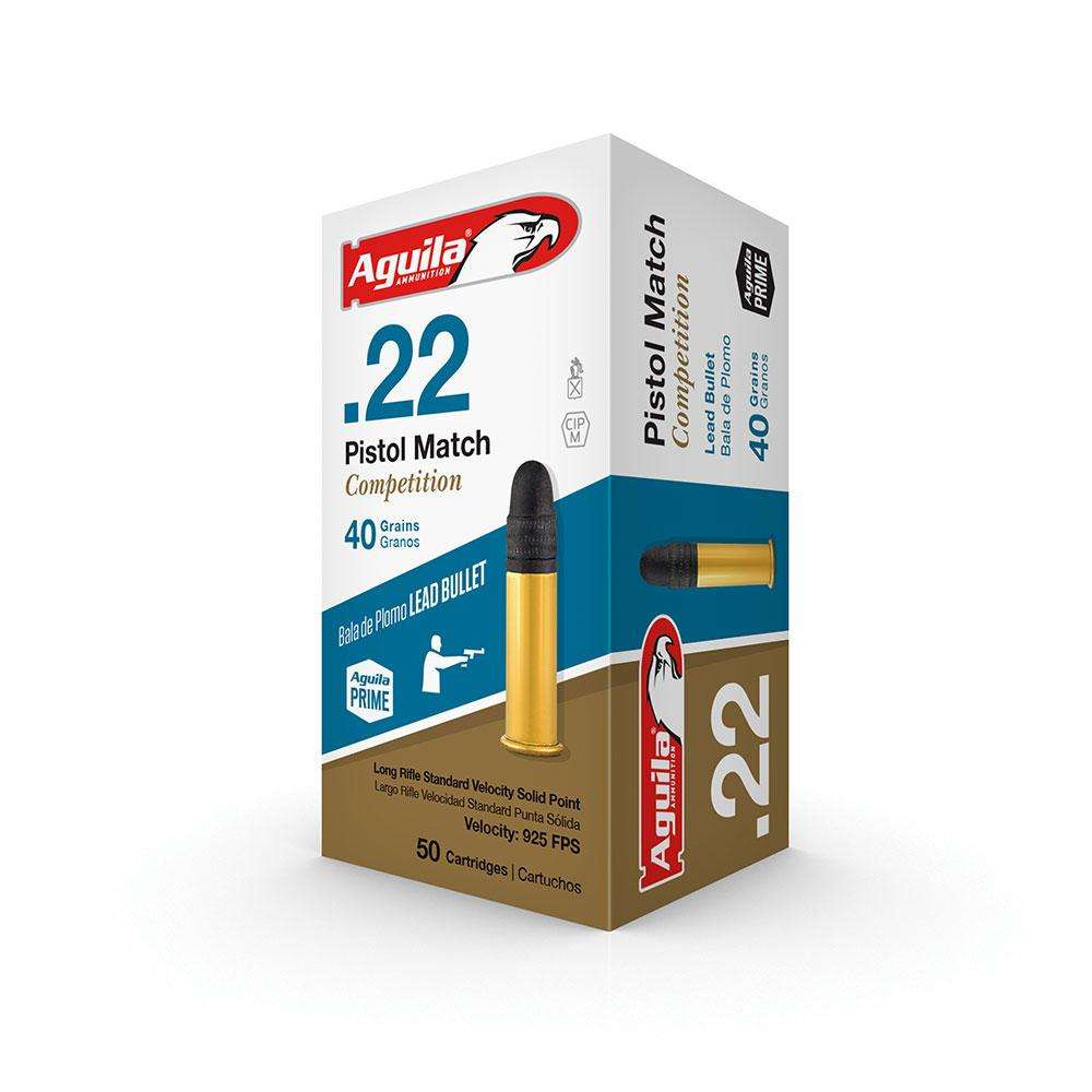 Aguila 1B222516 Match  22 LR 40 gr Lead Solid Point 50 Bx/ 100 Cs