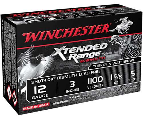 Winchester Ammo XRB1235 Xtended Range Bismuth Shot-Lok 12 Gauge 3" 1 5/8 oz 5 Shot 10 Bx/ 10 Cs