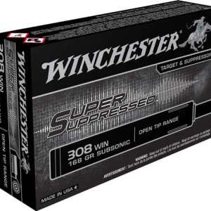 Winchester Ammo SUP308 Super Suppressed  308 Win 168 gr Open Tip Range 20 Bx/ 10 Cs