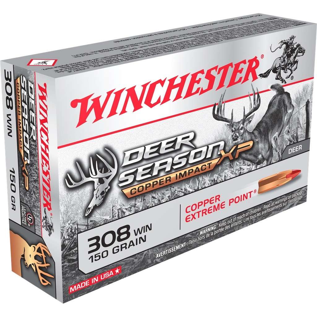 Winchester Ammo X308DSLF Deer Season XP Copper Impact 308 Win 150 gr Copper Extreme Point 20 Bx/ 10 Cs