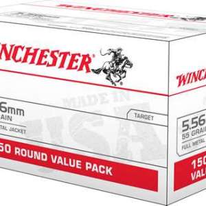Winchester Ammo WM193150 USA  5.56x45mm NATO 55 gr Full Metal Jacket (FMJ) 150 Bx/ 4 Cs