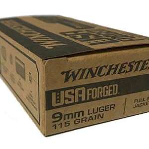 Winchester Ammo WIN9SV USA Forged  9mm Luger 115 gr Full Metal Jacket (FMJ) 50 Bx/ 10 Cs