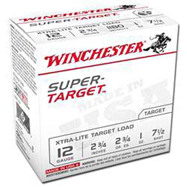 Winchester Ammo TRGTL127 Super Target Xtra-Lite 12 Gauge 2.75" 1 oz 7.5 Shot 25 Bx/ 10 Cs