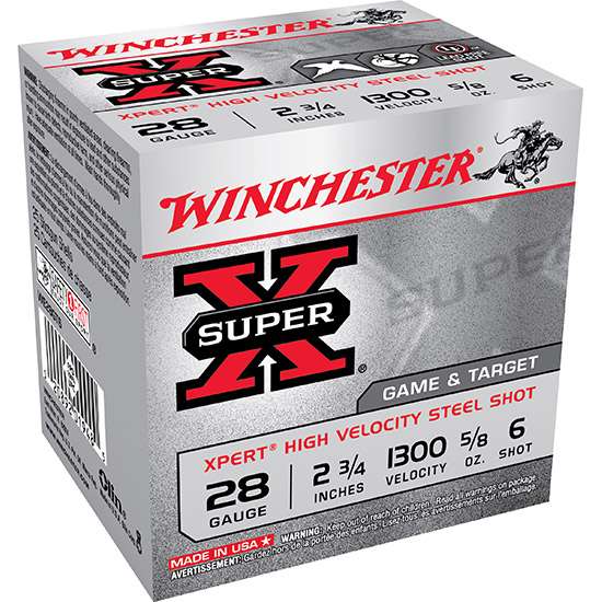 Winchester Ammo WE28GT6 Super X Xpert High Velocity 28 Gauge 2.75" 5/8 oz 6 Shot 25 Bx/ 10 Cs