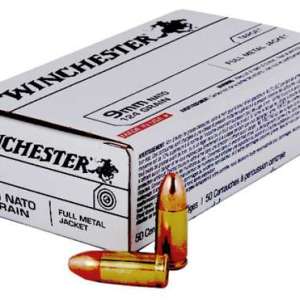 Winchester Ammo Q4318 USA  9mm NATO 124 gr Full Metal Jacket (FMJ) 50 Bx/ 10 Cs