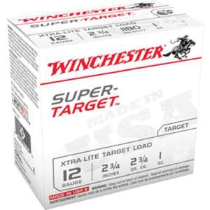 Winchester Ammo TRGTL128 Super Target Xtra-Lite 12 Gauge 2.75" 1 oz 8 Shot 25 Bx/ 10 Cs