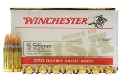 Winchester Ammo WM193200 USA  5.56x45mm NATO 55 gr Full Metal Jacket (FMJ) 200 Bx/ 4 Cs