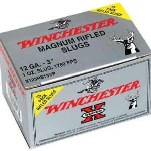 Winchester Ammo X123RS15VP Super-X Rifled Slug Hollow Point 12 Gauge 3" 1 oz Slug Shot 15 Bx/ 10 Cs