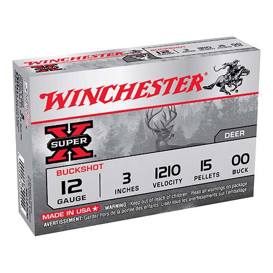 Winchester Ammo XB12300VP Super-X  12 Gauge 3" 15 Pellets 00 Buck Shot 15 Bx/ 10 Cs
