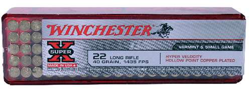 Winchester Ammo XHV22LR Super-X  22 LR 40 gr Hollow Point (HP) 100 Bx/ 20 Cs