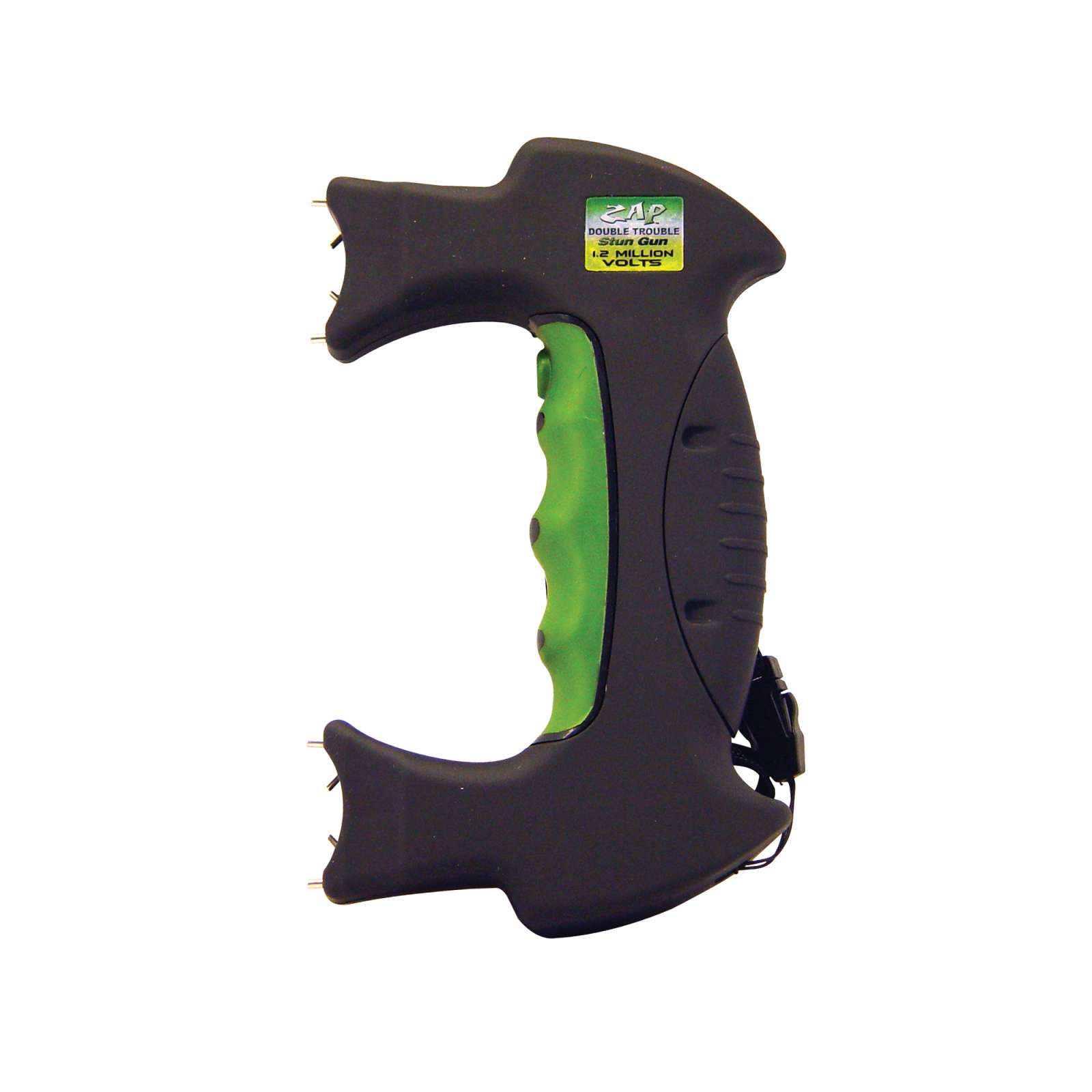 Zap Double Trouble Stun Gun 6" 6.9 oz Contact Black/Green