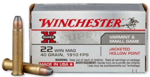 Winchester Ammo X22MH Super-X  22 Mag 40 gr Jacketed Hollow Point (JHP) 50 Bx/ 40 Cs