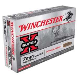 Winchester Ammo X7MM1 Super-X 7mm Mauser 145 gr Power-Point (PP) 20 Bx/ 10 Cs