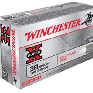 Winchester Ammo X38S1P Super-X  38 Special 158 gr Lead Round Nose (LRN) 50 Bx/ 10 Cs
