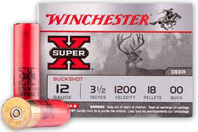 Winchester Ammo XB12L00 Super-X  12 Gauge 3.5" 18 Pellets 00 Buck Shot 5 Bx/ 50 Cs