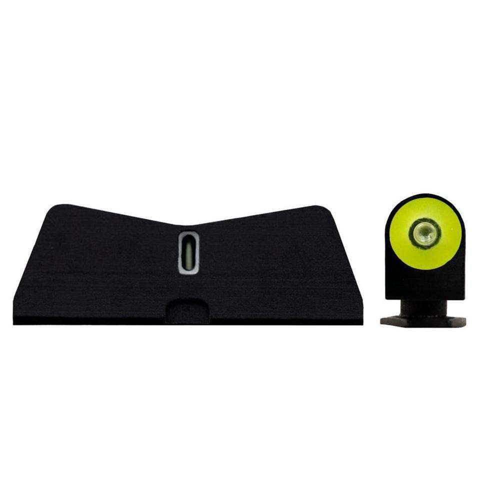 XS Sights GL0010S5Y DXT II Big Dot fits Glock 20/21/29/30/30S/37/41 Gen1-5 Green Tritium w/Yellow Outline Front Green Tritium w/White Outline Rear Black