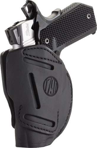 1791 Gunleather 3WH1SBLA 3 Way Black Leather OWB 1911 3-4" Ambidextrous Hand