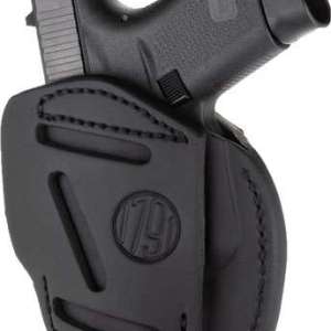 1791 Gunleather 3WH2SBLA 3 Way  Stealth Black Leather OWB fits Glock 42/Ruger LCP/S&W Bodyguard Ambidextrous Hand