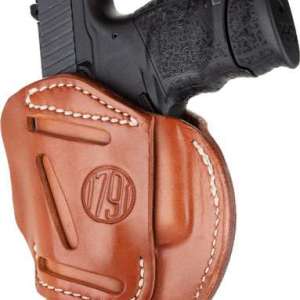 1791 Gunleather 3WH3CBRA 3 Way  Brown Leather OWB fits Glock 26;Ruger LC9;S&W Shield Ambidextrous Hand