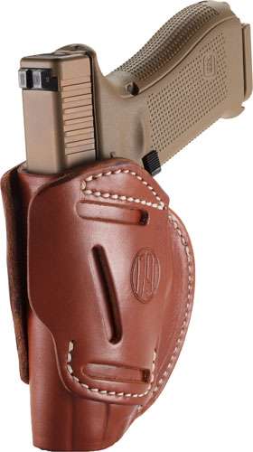 1791 Gunleather 3WH5CBRA 3 Way Brown Leather OWB fits Glock 17/HK VP9/S&W M&P9/Sprgfld XD9 Ambidextrous Hand