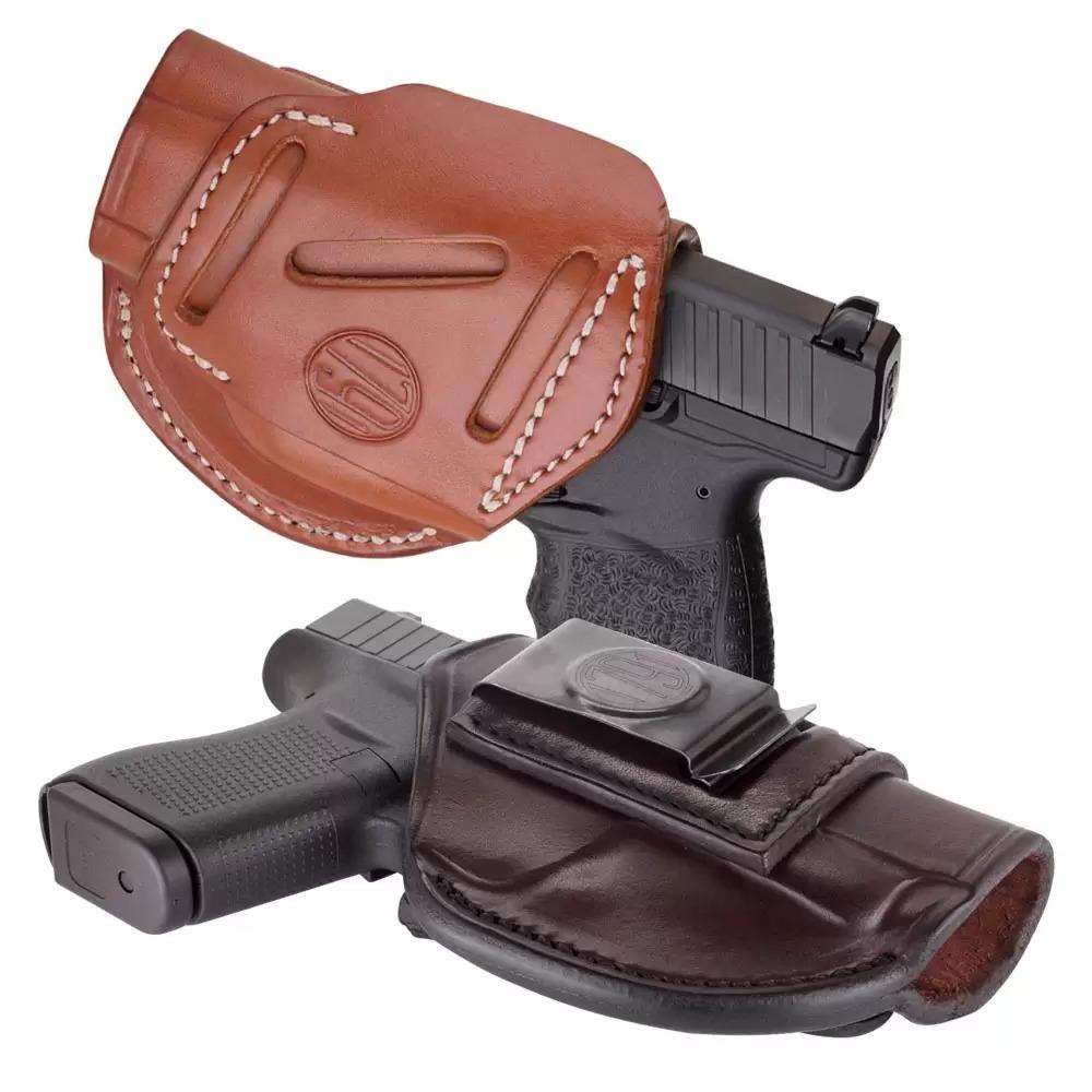 1791 Gunleather 4WH2SBRR 4 Way  Signature Brown Leather IWB/OWB fits Glock 42, 43/Keltech 380, P11/Ruger LCP/S&W Bodyguard/Sig P365 Right Hand