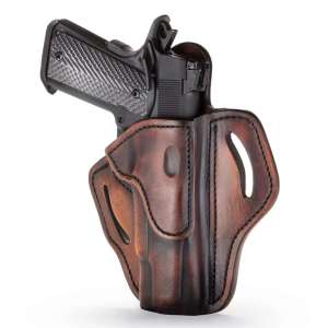 1791 Gunleather BH1BLBR BH1  Black w/Brown Trim Leather OWB 1911 4"-5" Right Hand