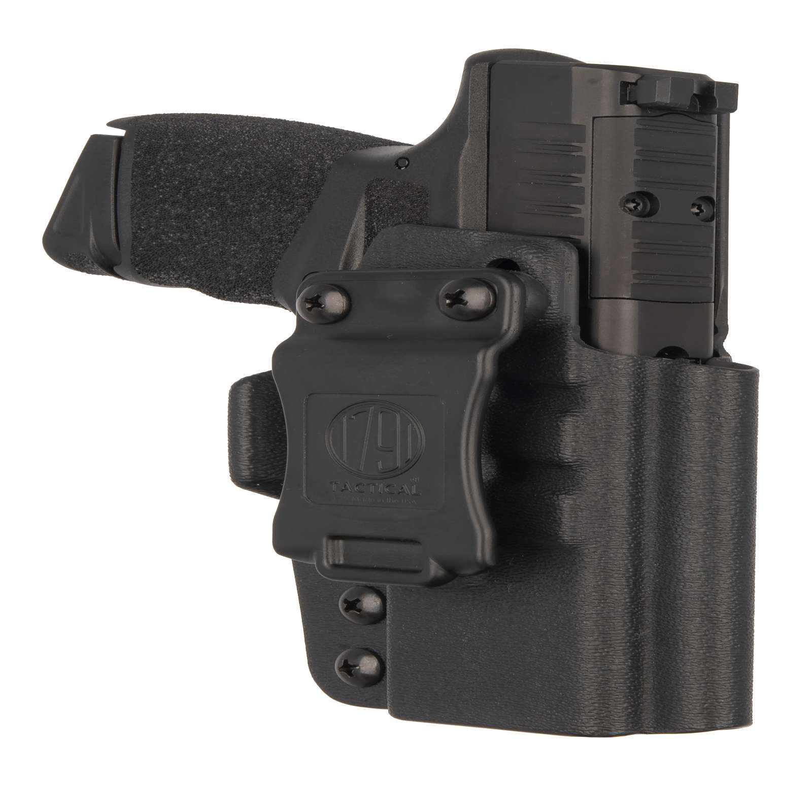 1791 Gunleather TACIWBGLOCK43BLKR Tactical Kydex  IWB Fits Glock 43 Kydex Black