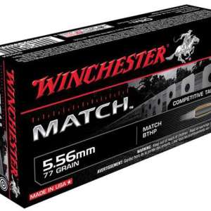 Winchester Ammo S556M Match  5.56x45mm NATO 77 gr Sierra MatchKing Boat-Tail Hollow Point (BTHP) 20 Bx/ 10 Cs