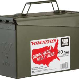 Winchester Ammo WW40C USA  40 S&W 165 gr Full Metal Jacket Truncated-Cone (TCFMJ) 400 Can/ 2 Cs