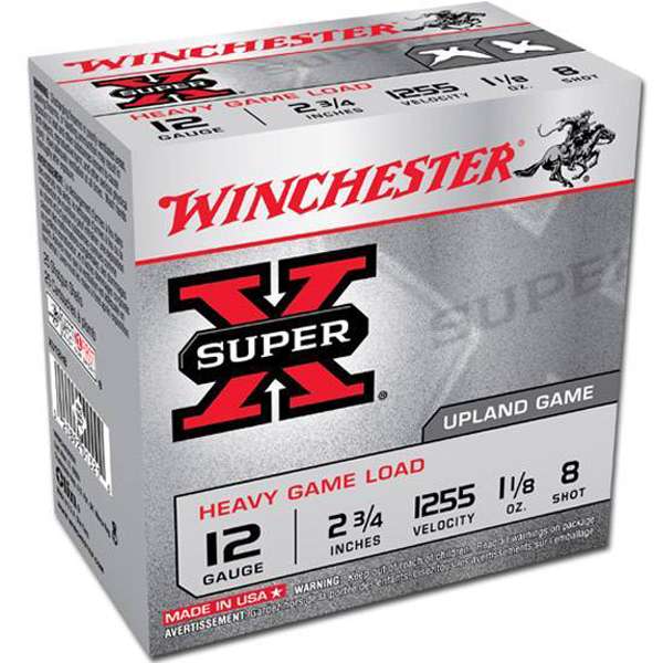 Winchester Ammo XU12H8 Super-X Heavy Game Load 12 Gauge 2.75" 1 1/8 oz 8 Shot 25 Bx/ 10 Cs
