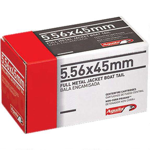Aguila 1E556126 Rifle  5.56x45mm NATO 55 gr Full Metal Jacket Boat Tail (FMJBT) 300 Bx/ 4 Cs (Bulk)