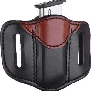 1791 Gunleather MAG11BLBA MAG1.1 Single Black w/Brown Trim Leather Single Stack