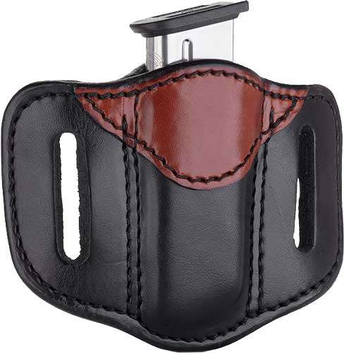 1791 Gunleather MAG11BLBA MAG1.1 Single Black w/Brown Trim Leather Single Stack