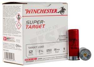Winchester Ammo TRGT12509 Super Target 12 Gauge 2.75" 1 oz 9 Shot 25 Bx/ 10 Cs