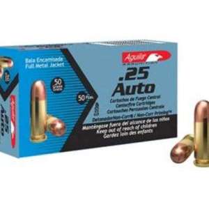 Aguila 1E252110 Pistol  25 ACP 50 gr Full Metal Jacket (FMJ) 50 Bx/ 20 Cs