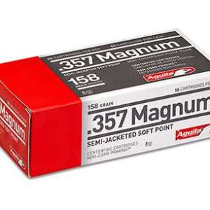 Aguila 1E572823 Pistol 357 Mag 158 gr Semi Jacketed Soft Point (SJSP) 50 Bx/ 20 Cs
