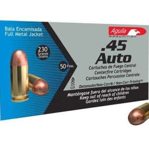 Aguila 1E452110 Pistol  45 ACP 230 gr Full Metal Jacket (FMJ) 50 Bx/ 20 Cs