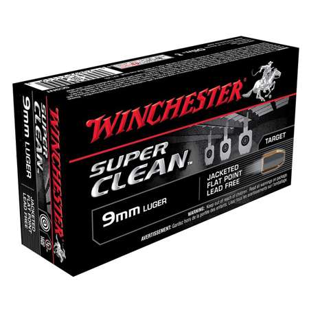 Winchester Ammo W9MMLF Super Clean  9mm Luger 90 gr Full Metal Jacket (FMJ) 50 Bx/ 10 Cs