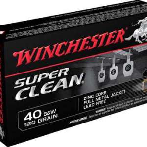 Winchester Ammo W40SWLF Super Clean 40 S&W 120 gr Full Metal Jacket (FMJ) 50 Bx/ 10 Cs