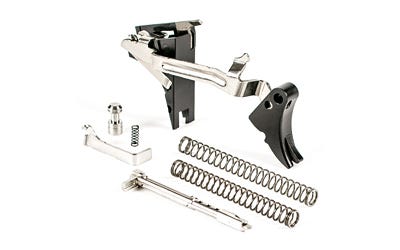 ZEV FULADJDRP9BB Fulcrum Adjustable Trigger Drop-In Kit with Black Safety Compatible with Glock 7, 17C, 17L, 19, 19C, 26, 34 Gen 1-3 Curved