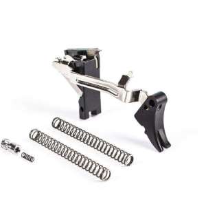 ZEV FULADJDRP9BR Fulcrum Adjustable Trigger Drop-In Kit with Red Safety Compatible with Glock 7, 17C, 17L, 19, 19C, 26, 34 Gen 1-3 Curved
