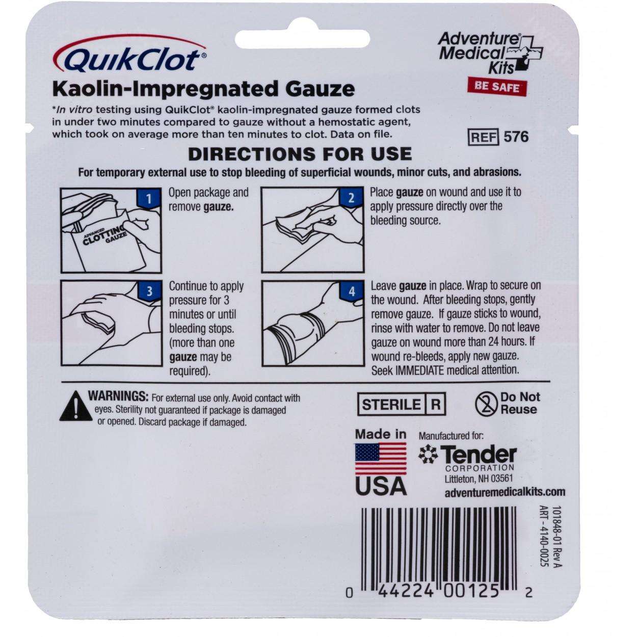 Adventure Medical Kits 50200025 QuikClot Clotting Gauze 3" x 2'